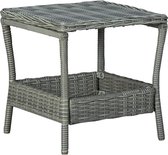 vidaXL Table de jardin 45x45x46,5 cm poly rotin gris clair