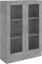 vidaXL - Vitrinekast - 82,5x30,5x115 - cm - bewerkt - hout - betongrijs