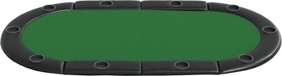 Thumbnail van een extra afbeelding van het spel vidaXL Pokertafelblad voor 10 spelers inklapbaar 208x106x3 cm groen