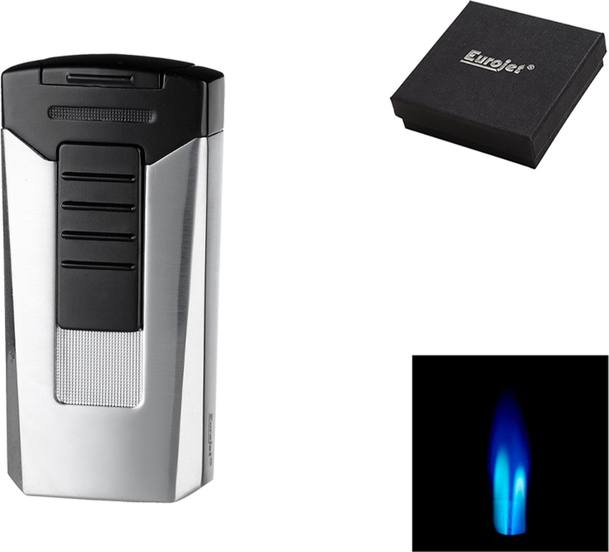 Goedkoopste Eurojet Double Jet Flame Turismo Aansteker Chrome / Chroom