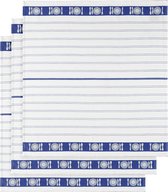 De Witte Lietaer Theedoek BML, White Blue - 3 stuks - 65 x 65 cm - Katoen