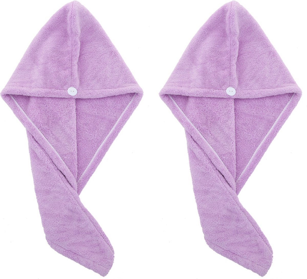 2x Haarhanddoek - Hoofdhanddoek - Hair towel - Sneldrogende handdoek - Haardroger - Haar handdoek - Paars