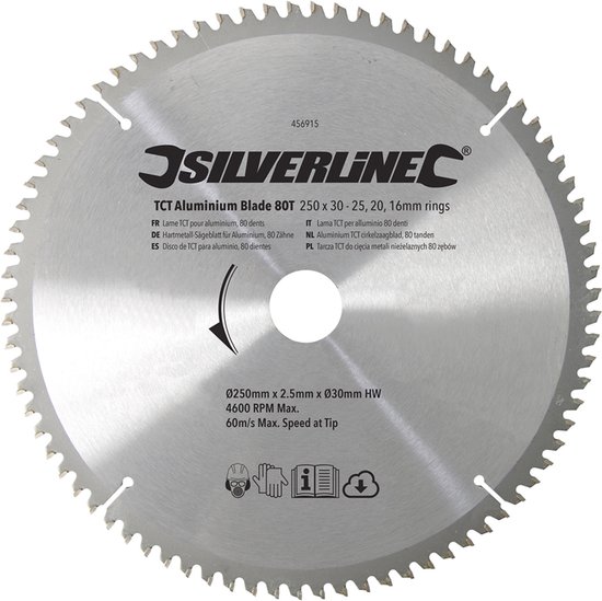 Lot De 2 Lames TCT Silverline Pour Scie Circulaire - 250 X 30 Mm, 40 Et 60 Dents