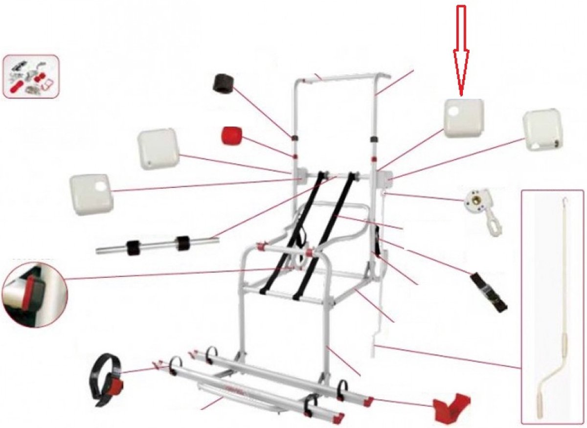 Fiamma afdekhoes binnenzijde rechts geschikt voor Carry Bike Lift 77 - Fiamma onderdeelnummer 98656-162