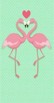 Badlaken Flamingo 70x150, Strandlaken, Flamingo laken, Handdoek flamingo, Handdoek, Zomer laken, Badhanddoek, Strand