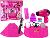 Little barber beauty 13-delige speelgoed kappersset met werkende föhn - Kappers speelset - Met heuptasje en accessoires