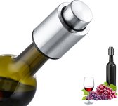 Behave Wijn Stopper - Wijn vacuumpomp - Wijn Dop - Wine stopper - Wijn saver - RVS - Flessen stop - Zilver kleur
