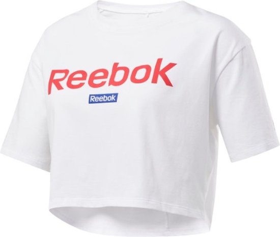 Reebok Linear Logo Crop Tee T-shirt Vrouw Witte L