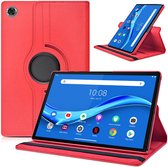 Geschikt voor Lenovo M10 Plus 10.3 TB - X608 hoes Draaibare Book Multi stand Case Cover Rood