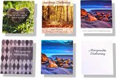 Cards & Crafts 6 Condoleance - Wenskaarten - 11x 12 cm - Condoleance - Gevouwen kaarten met enveloppen