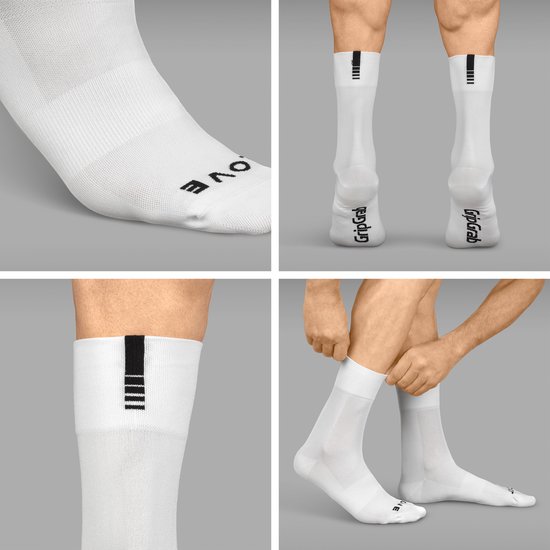 GripGrab - Lightweight SL Performance Zomer Fietssokken 1 Paar Coolmax Wielersport Sokken Regular Cut - Wit - Unisex - Maat M (41-44) van Merkloos — afbeelding 2