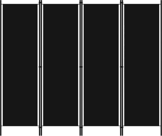 vidaXL Séparateur de pièce - Séparateur de pièce 4 panneaux - 200 x 180 cm - Tissu Zwart - Séparateur de pièce