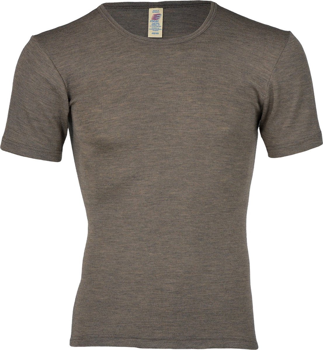 Engel Natur Heren T-shirt Zijde - Bio Merino Wol GOTS walnut 50/52L