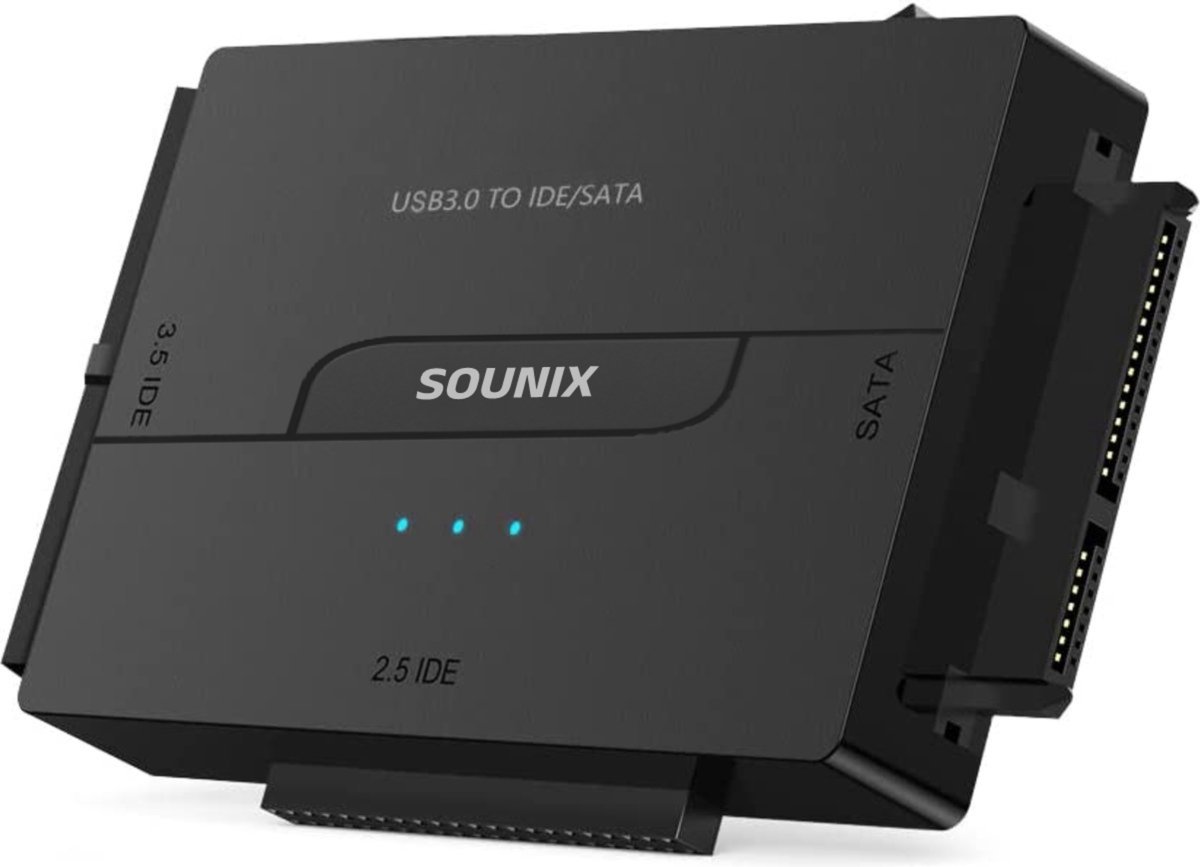 Sounix USB 3.0 naar 2.5&3.5 inch SATA III&IDE - harde schijf adapter met ondersteuning 12V 2A externe voedingsadapter tot 4TB