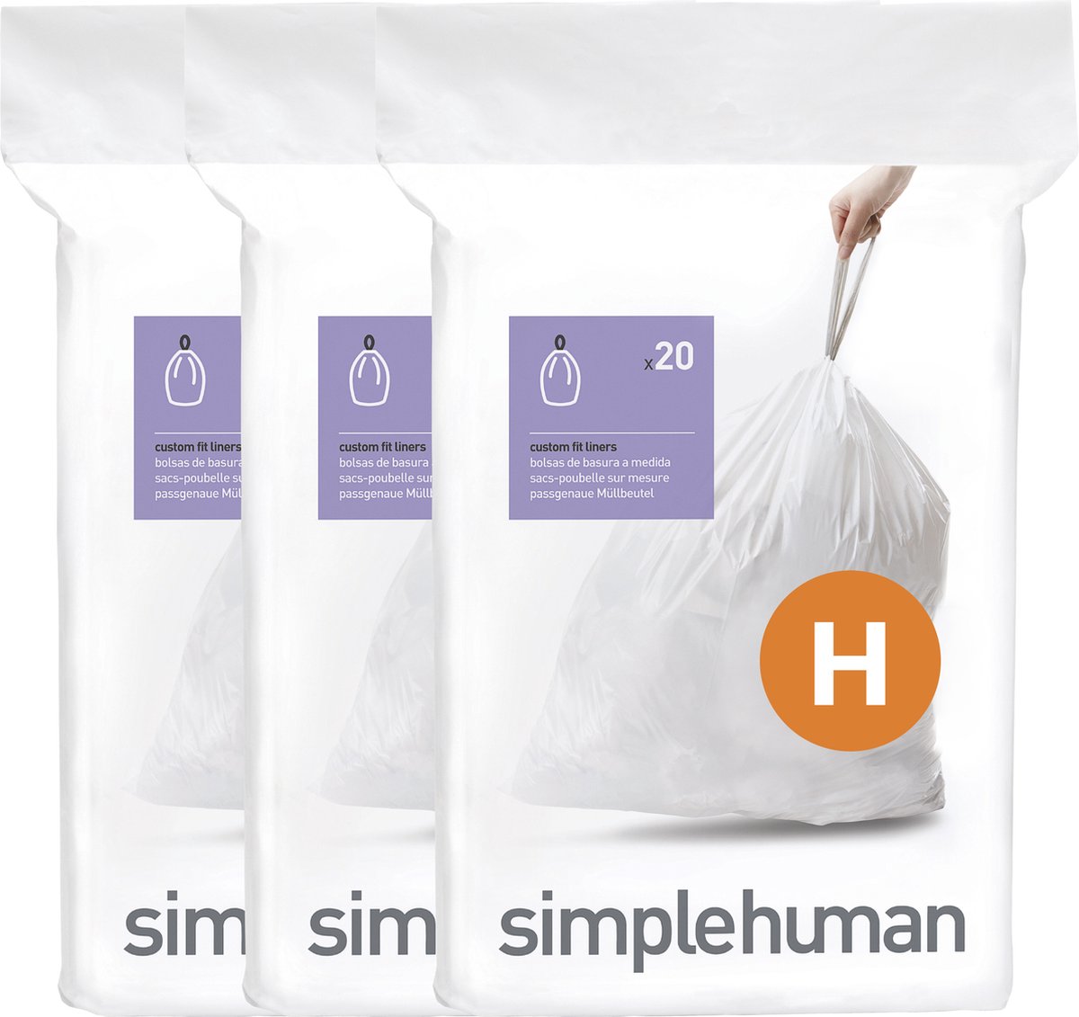 Simplehuman Afvalzakken Code H - 30-35 Liter (60 stuks)