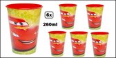 6x Gobelet Cars 260 ml - plastique - Gobelet Cars party boire de la limonade en plastique pour une fête à thème anniversaire
