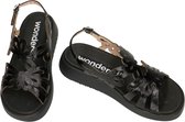 Wonders -Dames - zwart - sandalen - maat 39