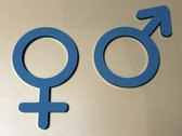 Genderneutraal Toilet Dames Heren pictogram - wc bordje - 15 cm - grijs acrylaat.