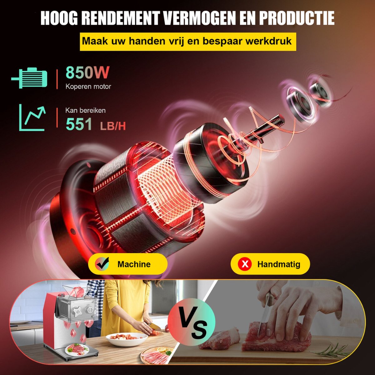 VEVOR JK-300A Allessnijder, elektrisch, 300 mm, voedselsnijmachine, 250 W, universele snijmachine voor vlees, kaas, rosbief, groente