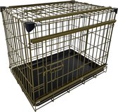 Banc pour chien Topmast CopperCove - Bench vert doré - 122 x 75 x 81 cm - Bench pour Chiens - Banc pour chien pliable