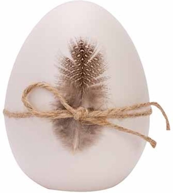 Oeuf Cosy @ Home - plume - blanc - dia.9H11.5cm - porcelaine