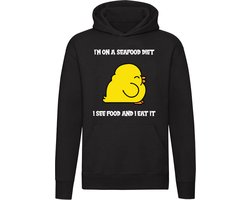 I'm on a Seafood Diet - I see food and i eat it Hoodie | Dieet | Vis | Vissen | Afvallen | Zalm | Mossel | Kreeft | Garnaal | Trui | Unisex