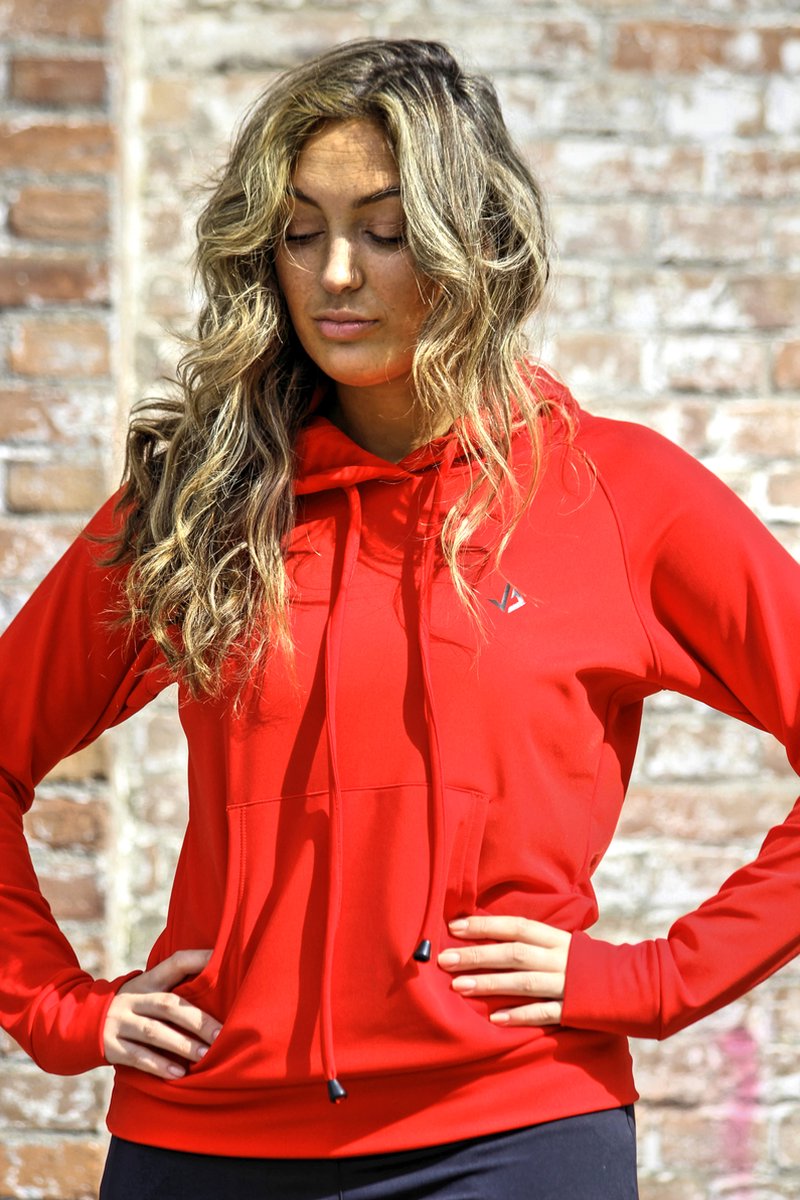 JUSS7 Sportswear - Sport Hoodie Dames - Comfort, Kwaliteit en Sportief - Rood - XS