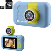 Denver Kindercamera Incl. 32GB SD Kaart - 2 in 1 Camera - FLIP LENS voor Selfies - 40MP - FULL HD - Speelgoed Fototoestel - KCA1350 - Blauw