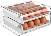 Porte-œufs Quevo - Porte-œufs pour réfrigérateur - Carton d'œufs - 24 œufs - Empilable - Coffre-fort pour réfrigérateur