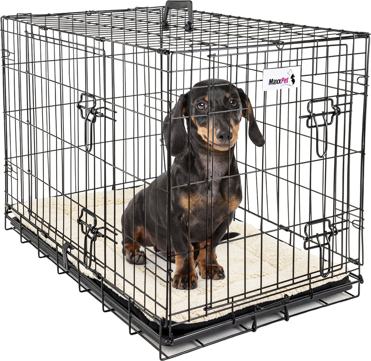 MaxxPet Hondenbench - Bench - Bench voor honden - Hondenbench Opvouwbaar - Incl. Plaid - 76 x 48 x 53 cm