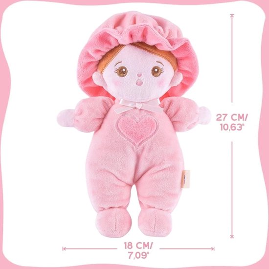 OUOZZZ Babypop, zachte stoffen pop met kleding, Afrikaanse mini-pop, paarse knuffelpop voor kinderen vanaf 3 maanden, babycadeau voor geboorte, meisjes en jongens, 25 cm