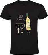 I can't find my glasses! Heren T-shirt | wijnglas | wijn | wine | wijnen | drank | alcohol | feest