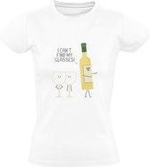 I can't find my glasses! Dames T-shirt | wijnglas | wijn | wine | wijnen | drank | alcohol | feest