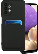TPU back cover met vakje voor pasje - Geschikt voor Samsung Galaxy A52s / A52 / A52 5G - Zwart