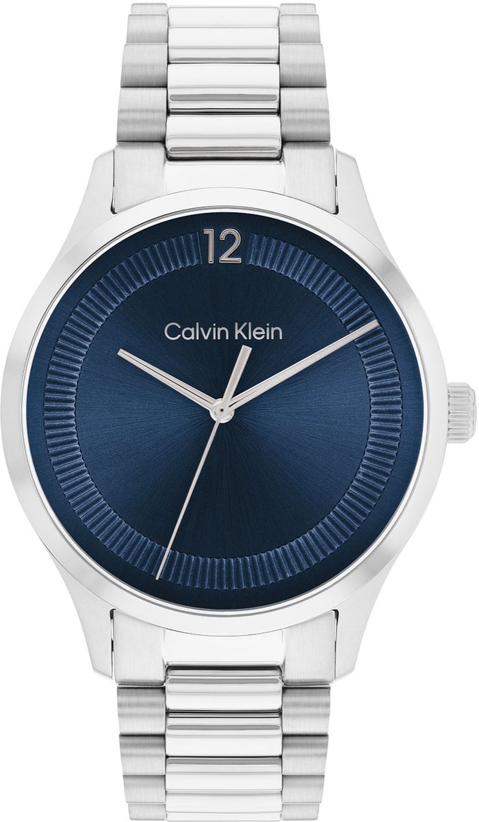 Calvin Klein CK25200225 Iconic Unisex Horloge - Mineraalglas - Staal - Zilver - 40 mm breed - Quartz - Vouw-Vlindersluiting - 3 ATM (spatwater)