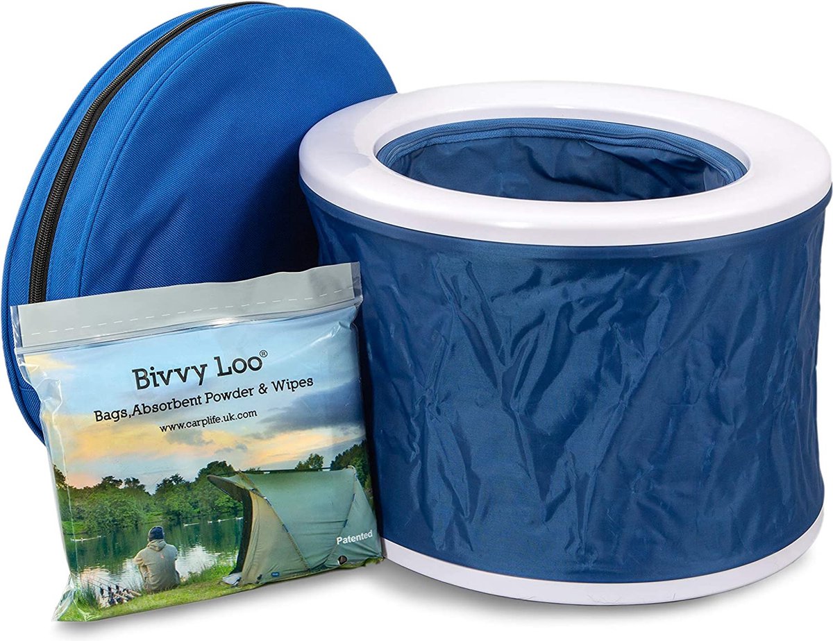 FAIRMO Het compacte campingtoilet opvouwbaar (incl. tas en 12x zak) - camping zonder chemicaliën - scheidingstoilet campingtoilet met deksel - onderweg, festival, noodgevallen