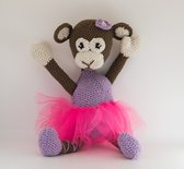 IK-KE - Haakpakket Ballerina aap - paars met roze tule