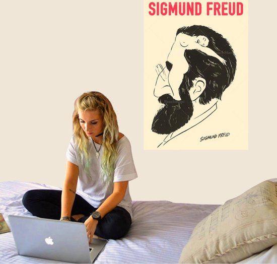 Allernieuwste.nl® Peinture sur toile Sigmund Freud What's On A Man's Mind - Brain Psychologie Retro Humour - 50 x 70 cm