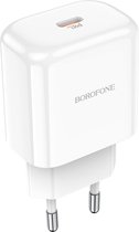 Borofone BN3 - Chargeur USB C Universel - 20W - Convient aux Smartphones, Tablettes, Etc - Wit