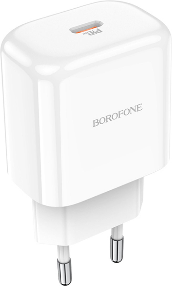 Borofone BN3 - Universele USB C Oplader - 20W - Geschikt voor Smartphones, Tablets, Etc - Wit