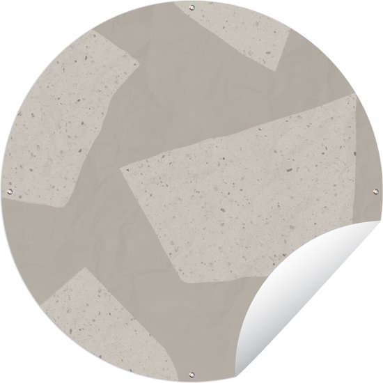 Tuincirkel Terrazzo - Abstract - Pastel - Patronen - 60x60 cm - Ronde Tuinposter - Buiten