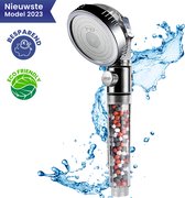 TTD Waterbesparende Douchekop met Stopknop - Douchekop met Ionische Filter - Regendouche - Massage - Inclusief Doucheslang en Houder