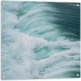 Tuinposter – Stromende Golven in de Zee - 80x80 cm Foto op Tuinposter (wanddecoratie voor buiten en binnen)