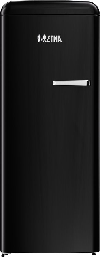 Koelkast: ETNA KVV7154LZWA - Retro koelkast met vriesvak - Linksdraaiend - Zwart - 154 cm, van het merk ETNA
