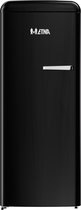 ETNA KVV7154LZWA - Retro koelkast met vriesvak - Linksdraaiend - Zwart - 154 cm