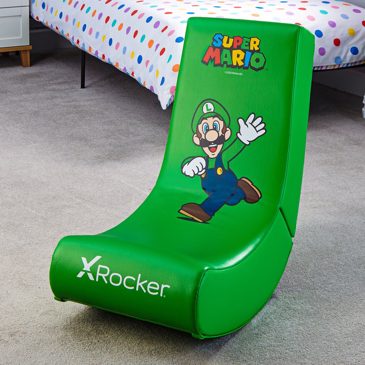 X Rocker Official Super Mario Video Rocker Gaming Chair - Luigi - Joy Edition