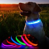 Nylon Led Halsband - Anti-Verloren/Voorkomen Auto Ongeval Kraag Voor Honden - Night Veiligheid Flashing Glow - In De dark Hondenriem - Dierbenodigdheden