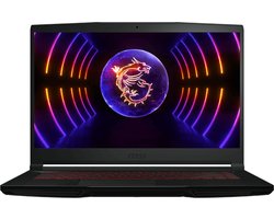 MSI Gaming GF63 12VE-015BE Thin Intel® Core™ i5 i5-12450H Laptop 39,6 cm (15.6") Full HD 16 GB DDR4-SDRAM 512 GB SSD NVIDIA GeForce RTX 4050 Wi-Fi 6 (802.11ax) Windows 11 Home Zwart