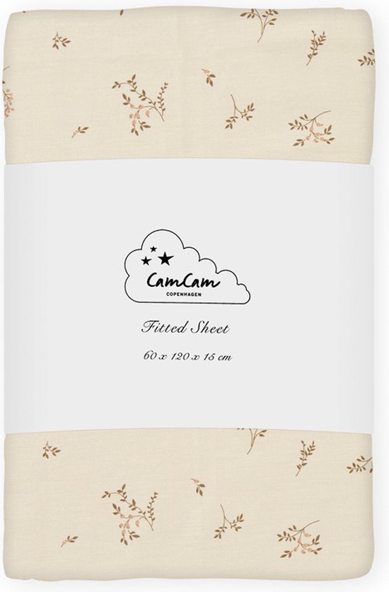 Cam Cam hoeslaken met print bloemen 70x140 - ashley