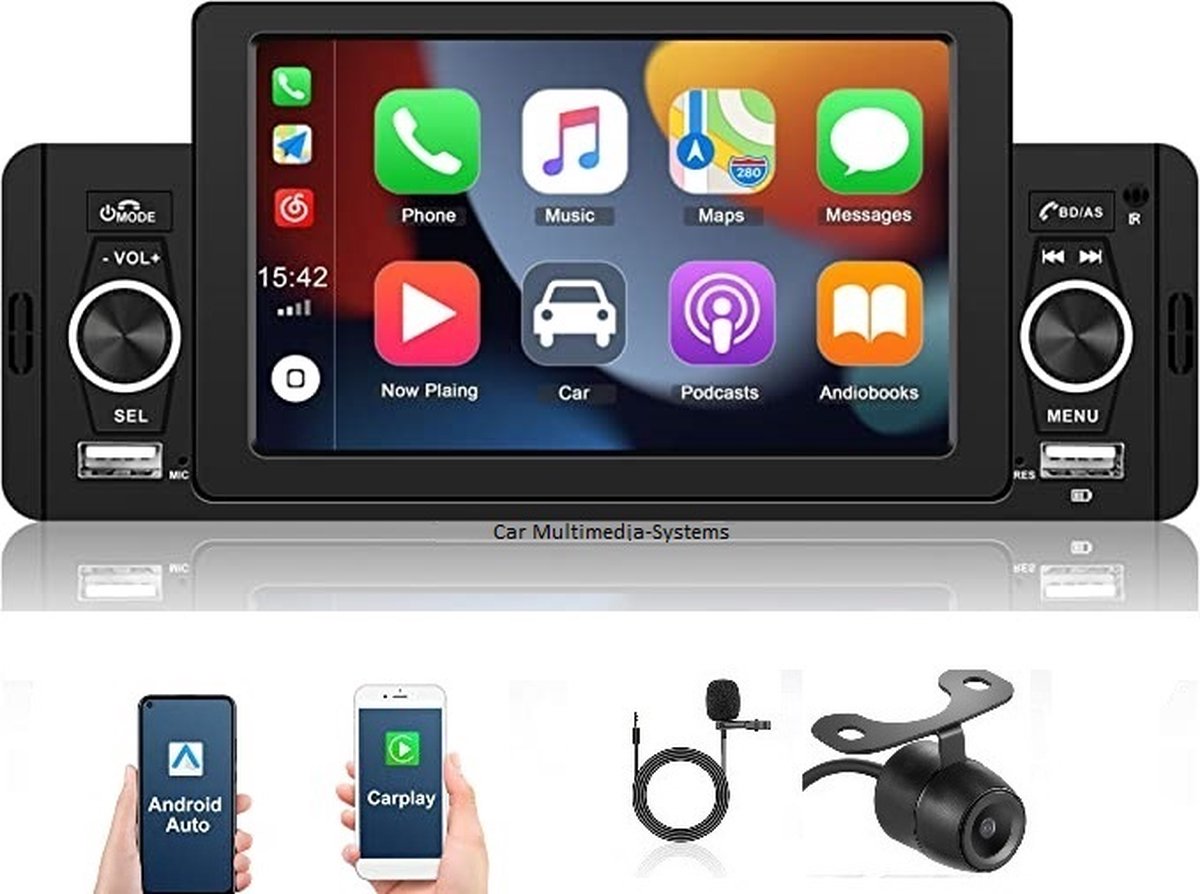 Un autoradio 1 DIN avec CarPlay et Android Auto à petit prix chez